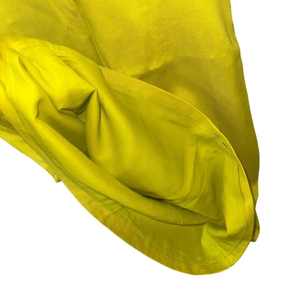 Tory Burch Chartruese Gold Green Linen Dress w Jewel Neckline Size 6 - Picture 12 of 15